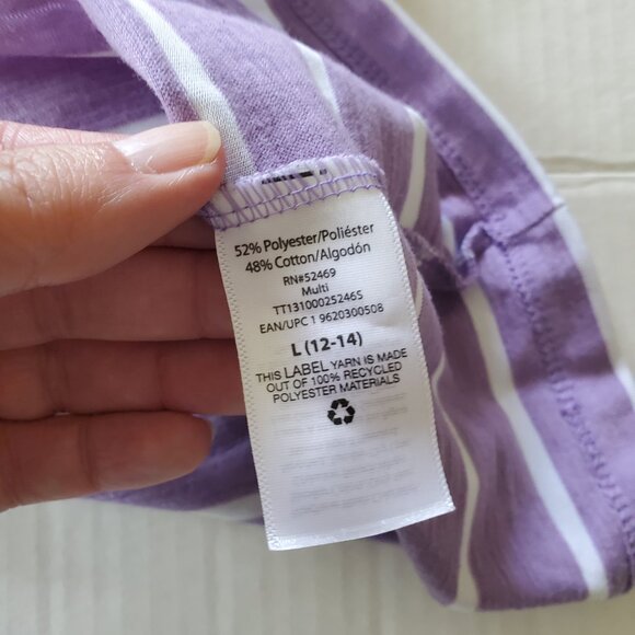 Time and True Preppy Lavender and White Crew Neck Tee Large - Picture 8 of 12